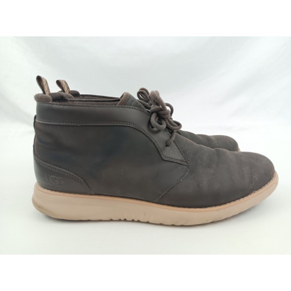 UGG Men's Dark Brown Leather Chukka Boots Treadlite Sole Size 11 - Picture 7 of 11
